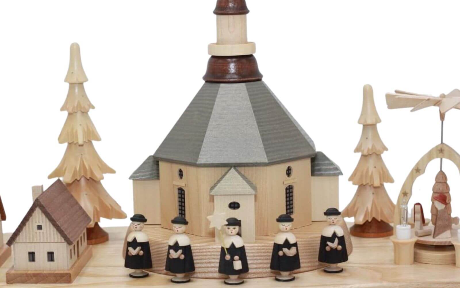 Candle arch Seiffen church with Christmas pyramid, 80 cm by Richard Glässer_pic3
