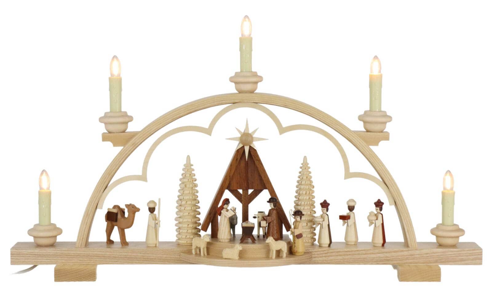 Candle arch Nativity with crib, 57 cm by Müller Kleinkunst_1