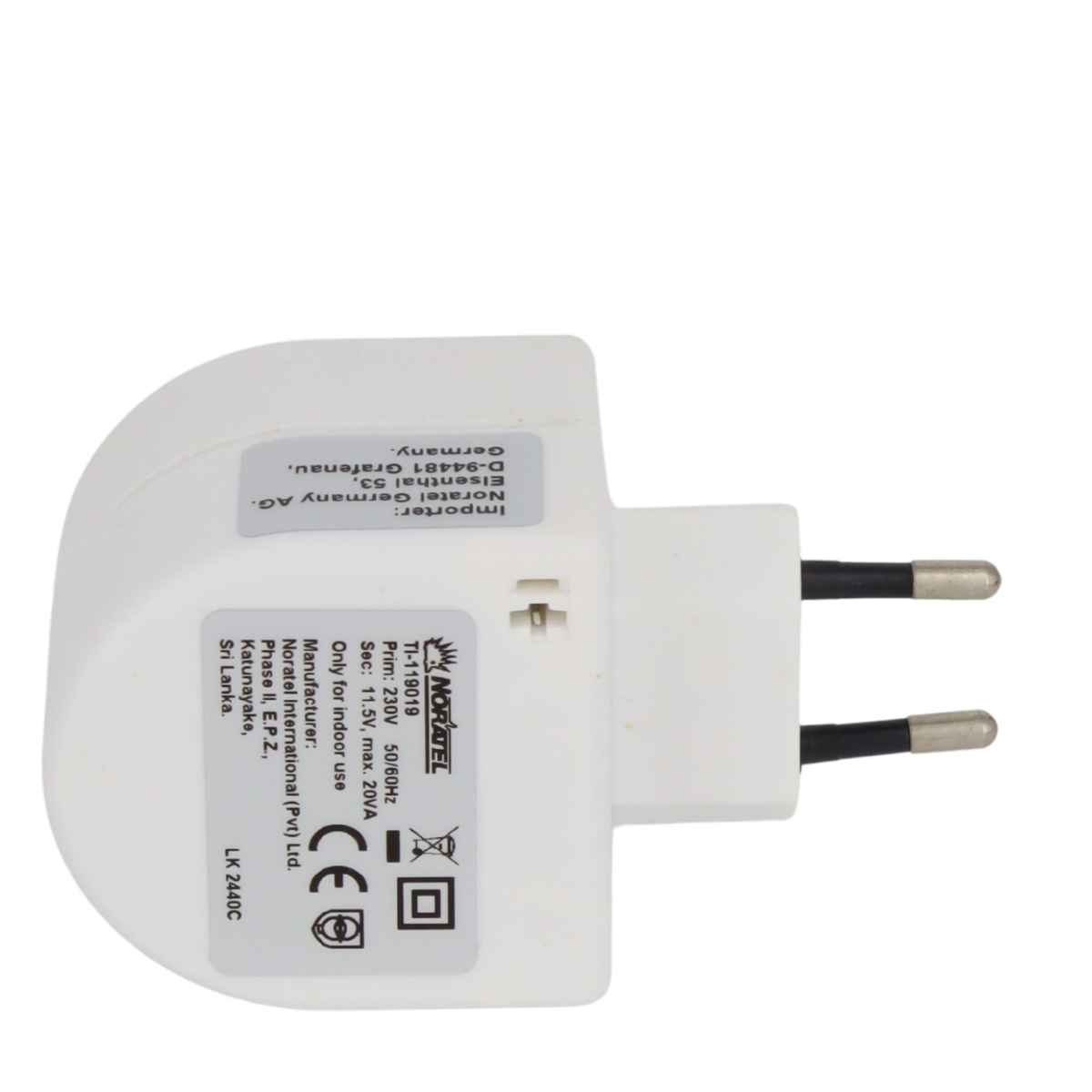 EU-Stecker, Netzadapter, Reiseladegerät, Weißes Plastikteil, Zwei-Pin-Stecker