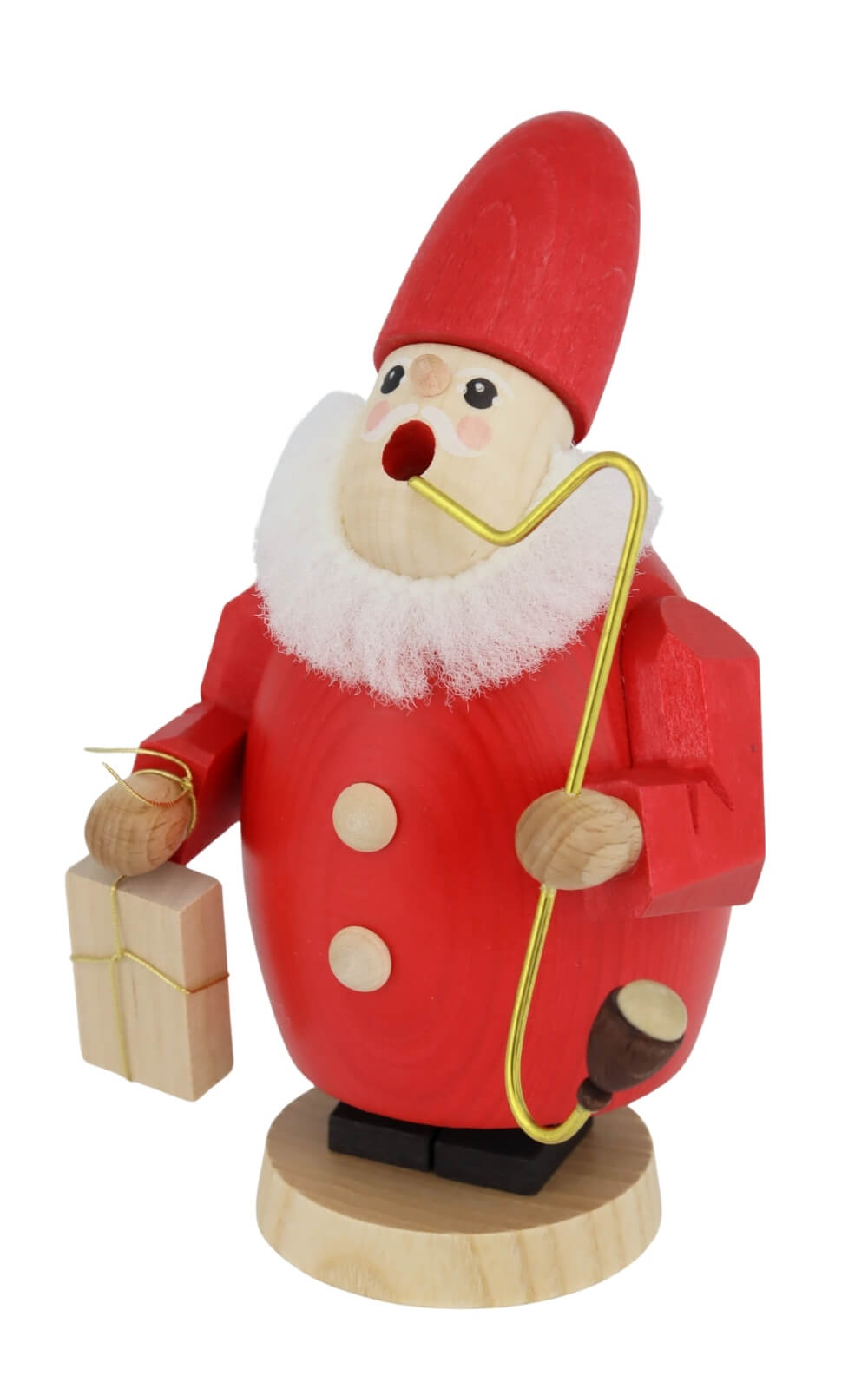 Smoking man Santa Claus, 16 cm, colored by Richard Glässer