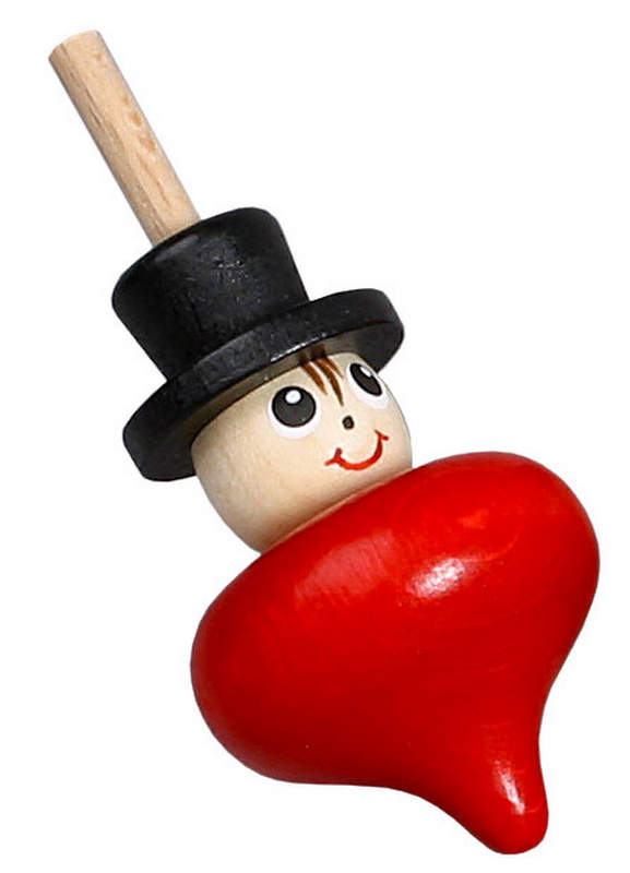 Table spinning top Gentleman, red by Robbi Weber