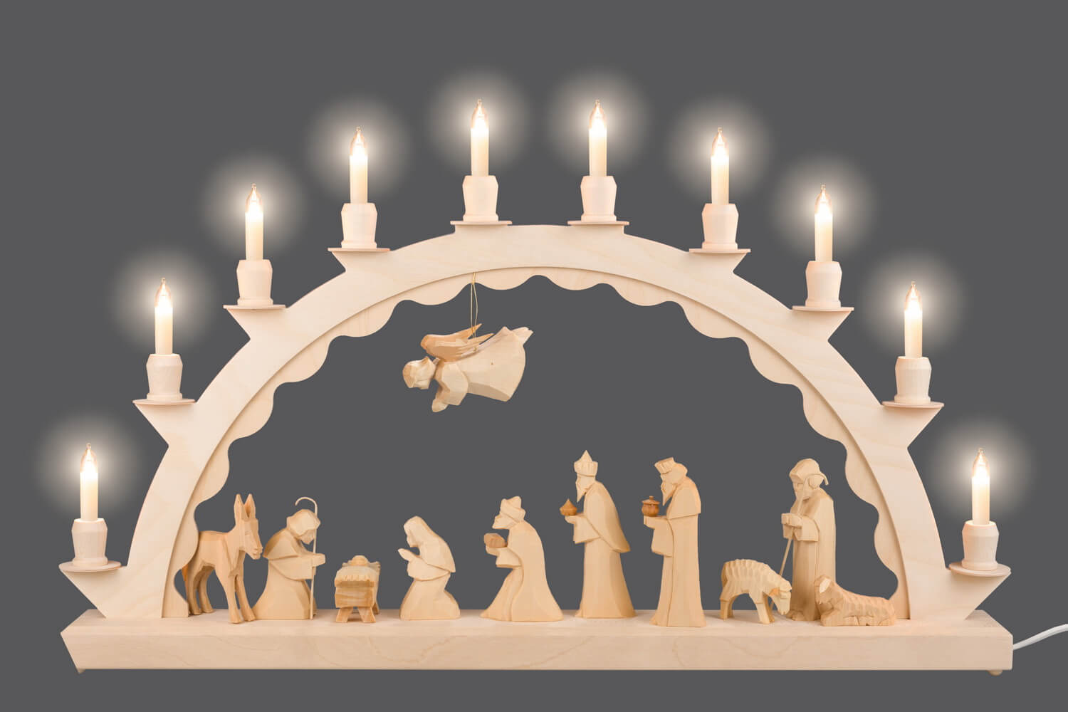 Candle arch with carved Holy Family - Small shaft candles by SEIFFEN.COM_3