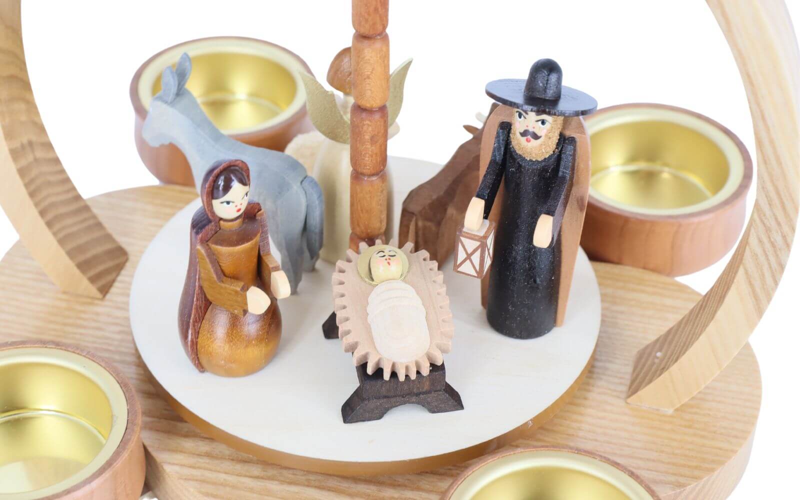 Christmas pyramid Holy Family, 22 cm, natural by Knuth Neuber_4