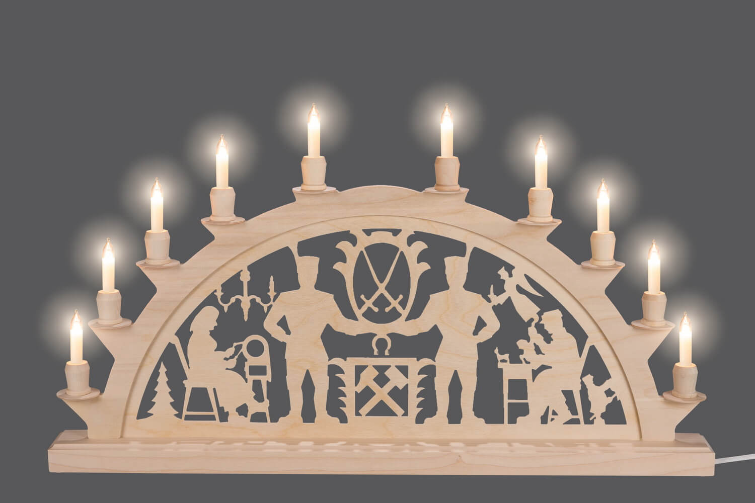 Candle arch Schwarzenberger with 10 small shaft candles by SEIFFEN.COM_3