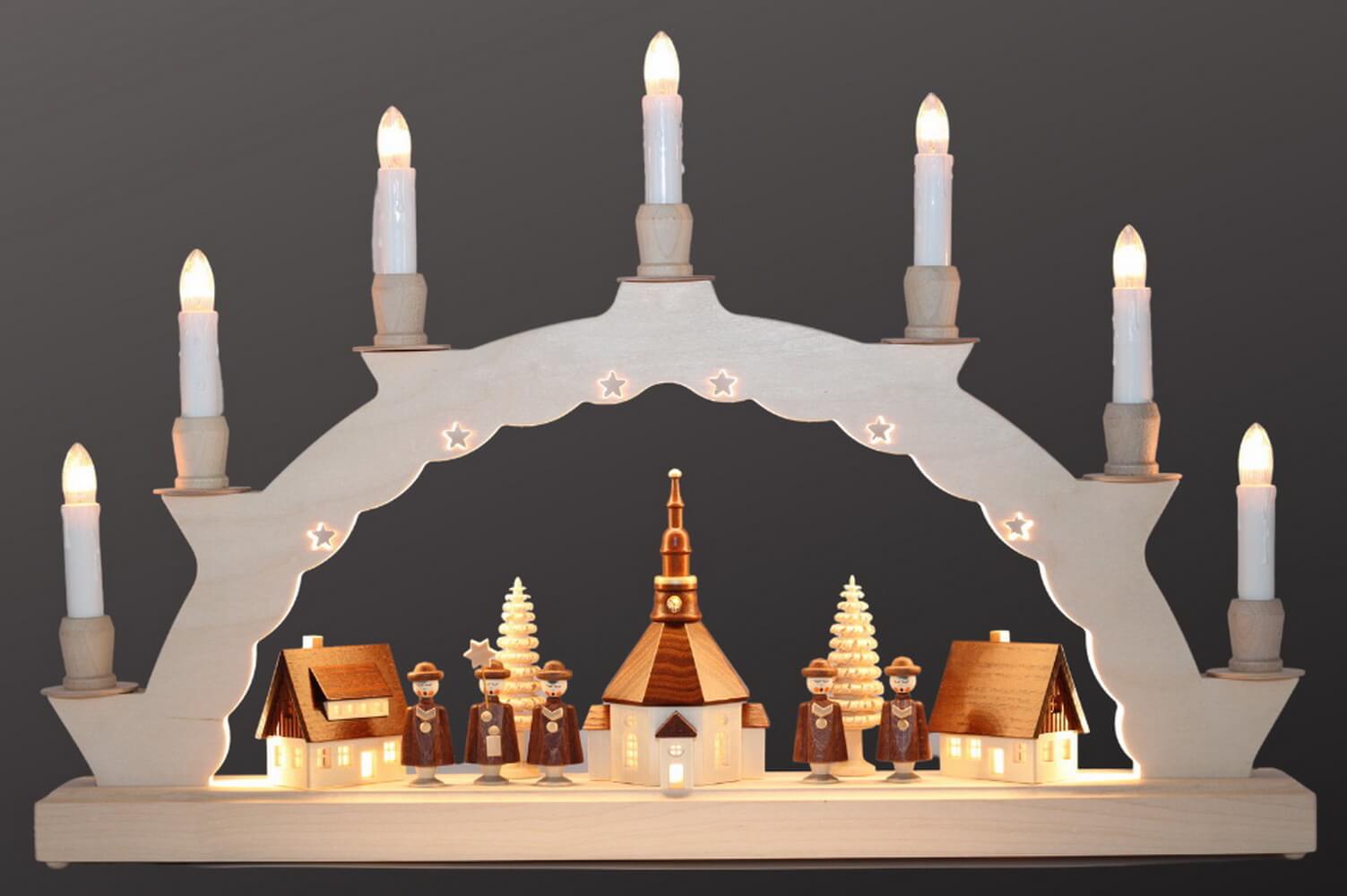 Candle arch Seiffen village with 3-fold lighting of SEIFFEN.COM_1