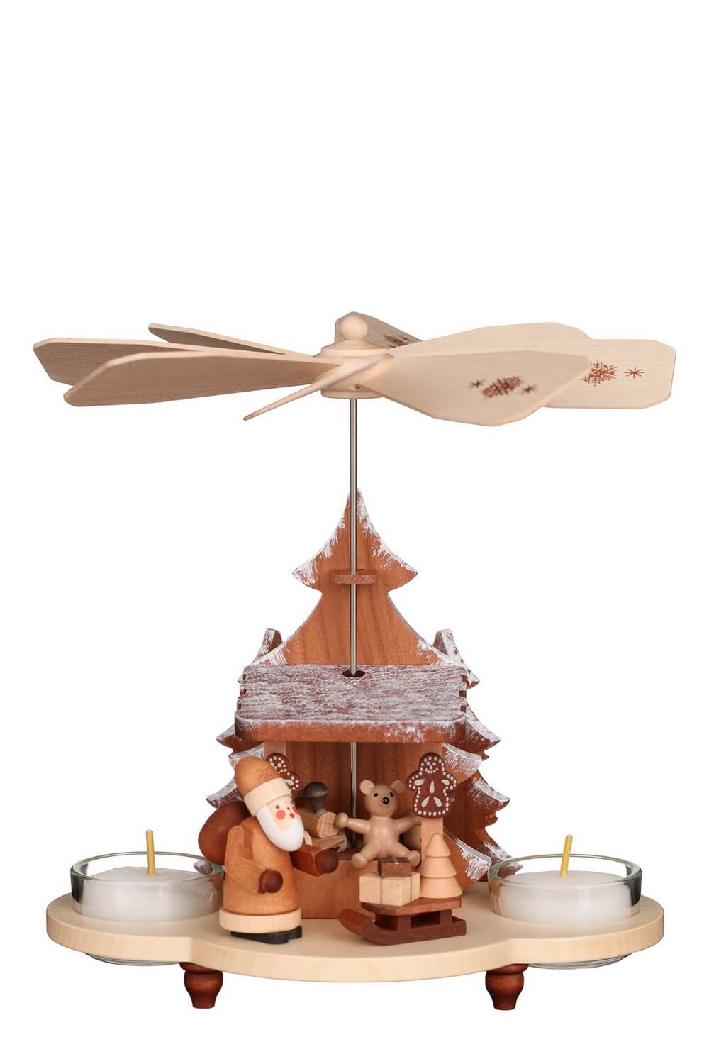 Christmas pyramid Santa Claus at Striezelmarkt, 20 cm, natural by Christian Ulbricht