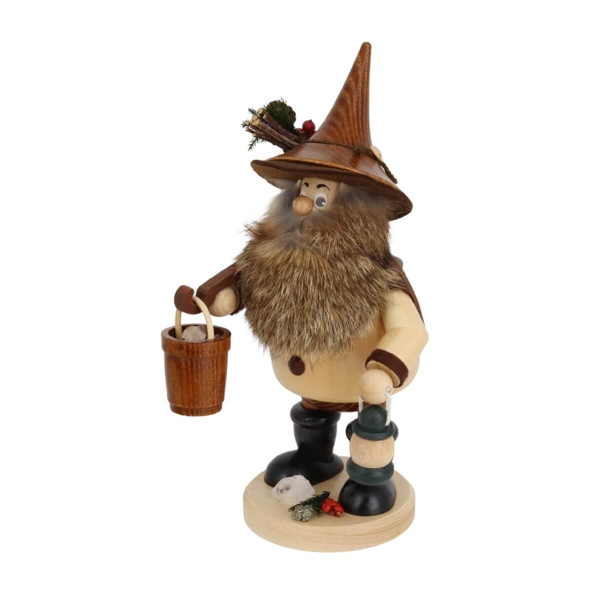 Incense Smoker Carrying Ore with a Bucket, 26 cm, by DWU Drechselwerkstatt Uhlig