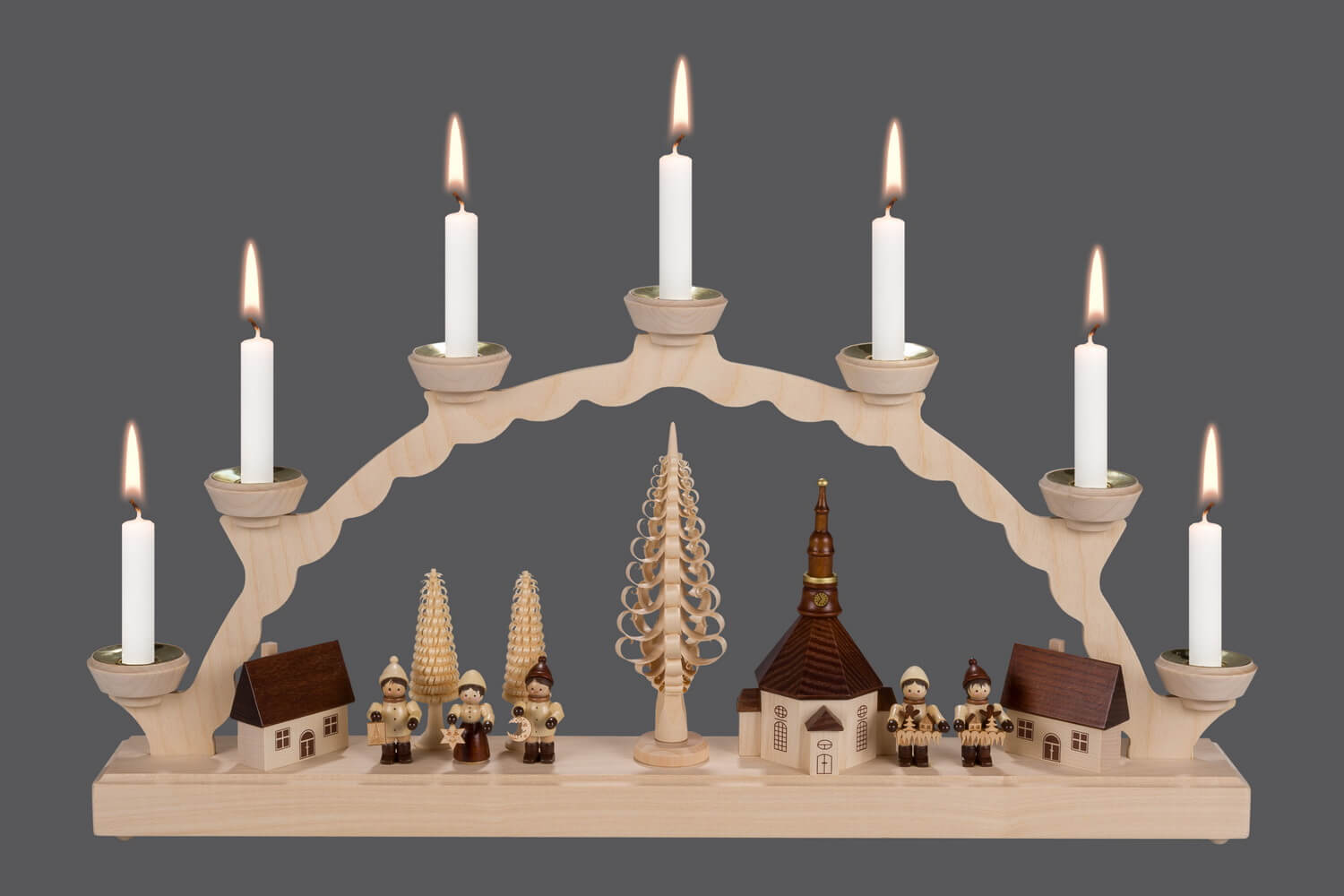 Candle arch Seiffen village with children for wax candles by SEIFFEN.COM_3