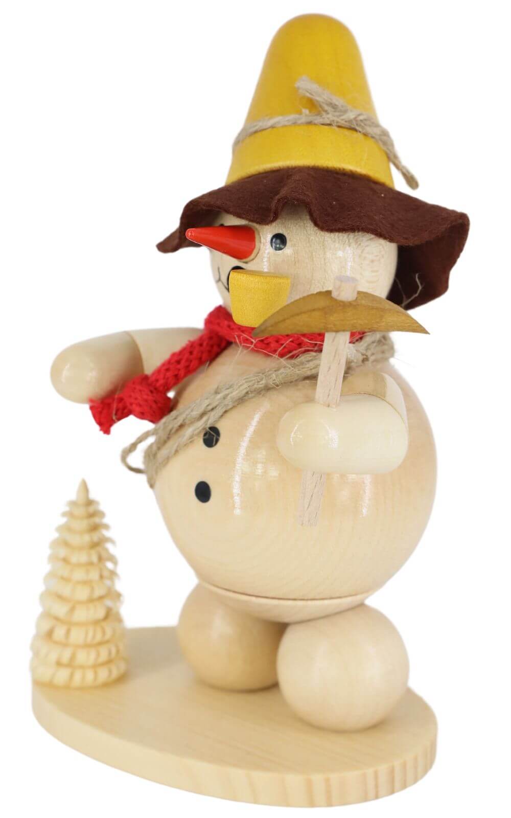 Smoking man snowman with ice pick, nature, 12 cm by Ralf Zenker_2