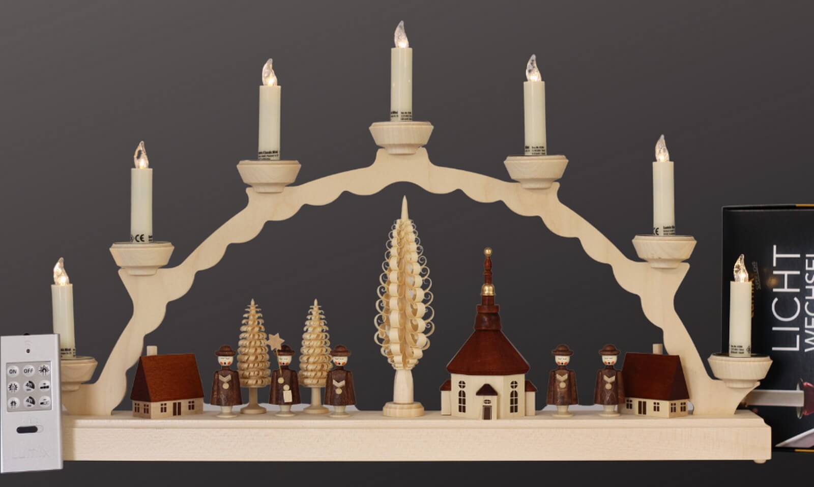 Candle arch Seiffen village with Kurrende Lumix LED candles from SEIFFEN.COM_1