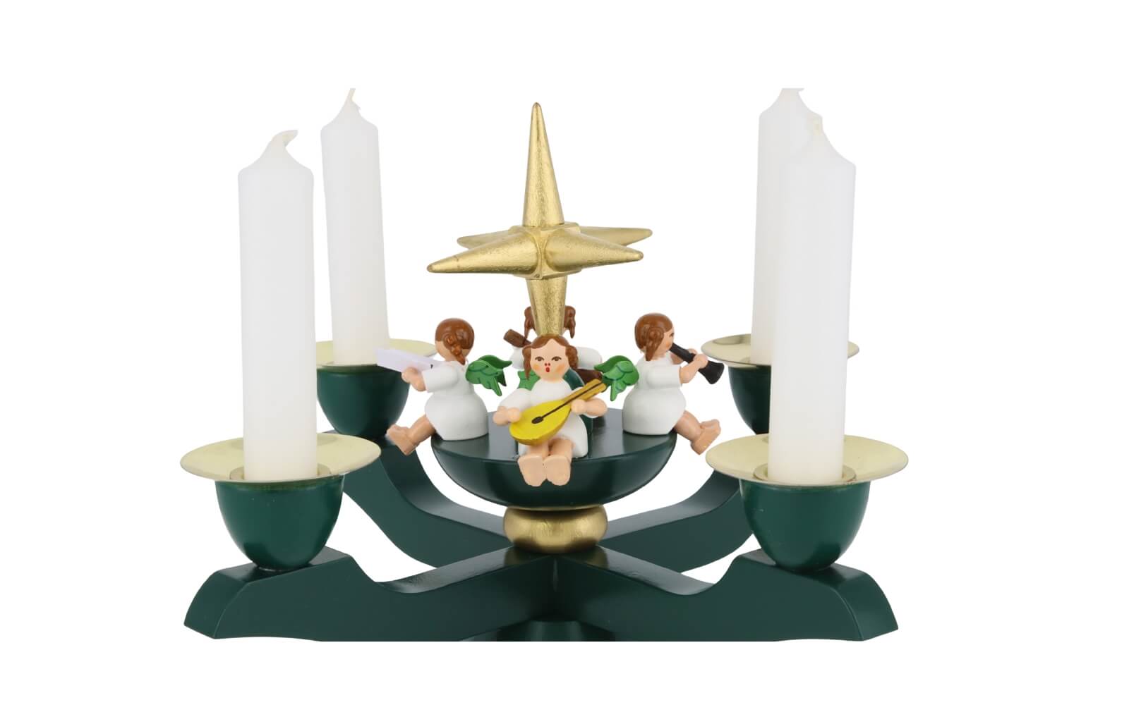 Advent candle holder with Christmas angel, green by Richard Glässer_3