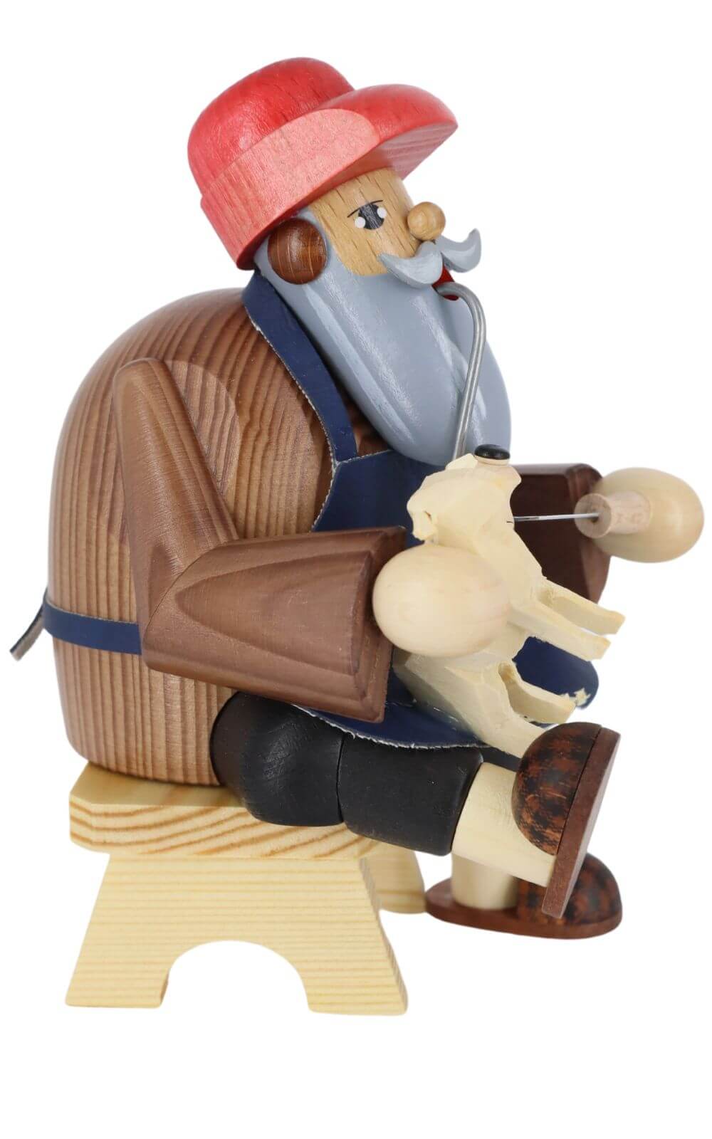 Smoking man carver, 16 cm, colored by KWO_2