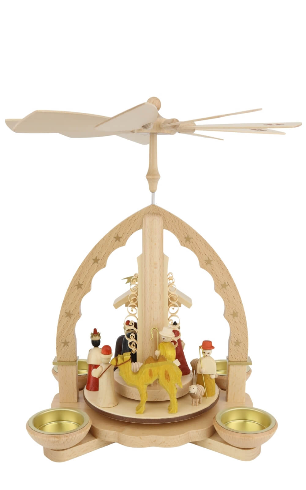 Premium Wooden Christmas Pyramid Nativity with Candles, 29 cm/ 11.4 inch by Richard Glässer, Made in Germany_2