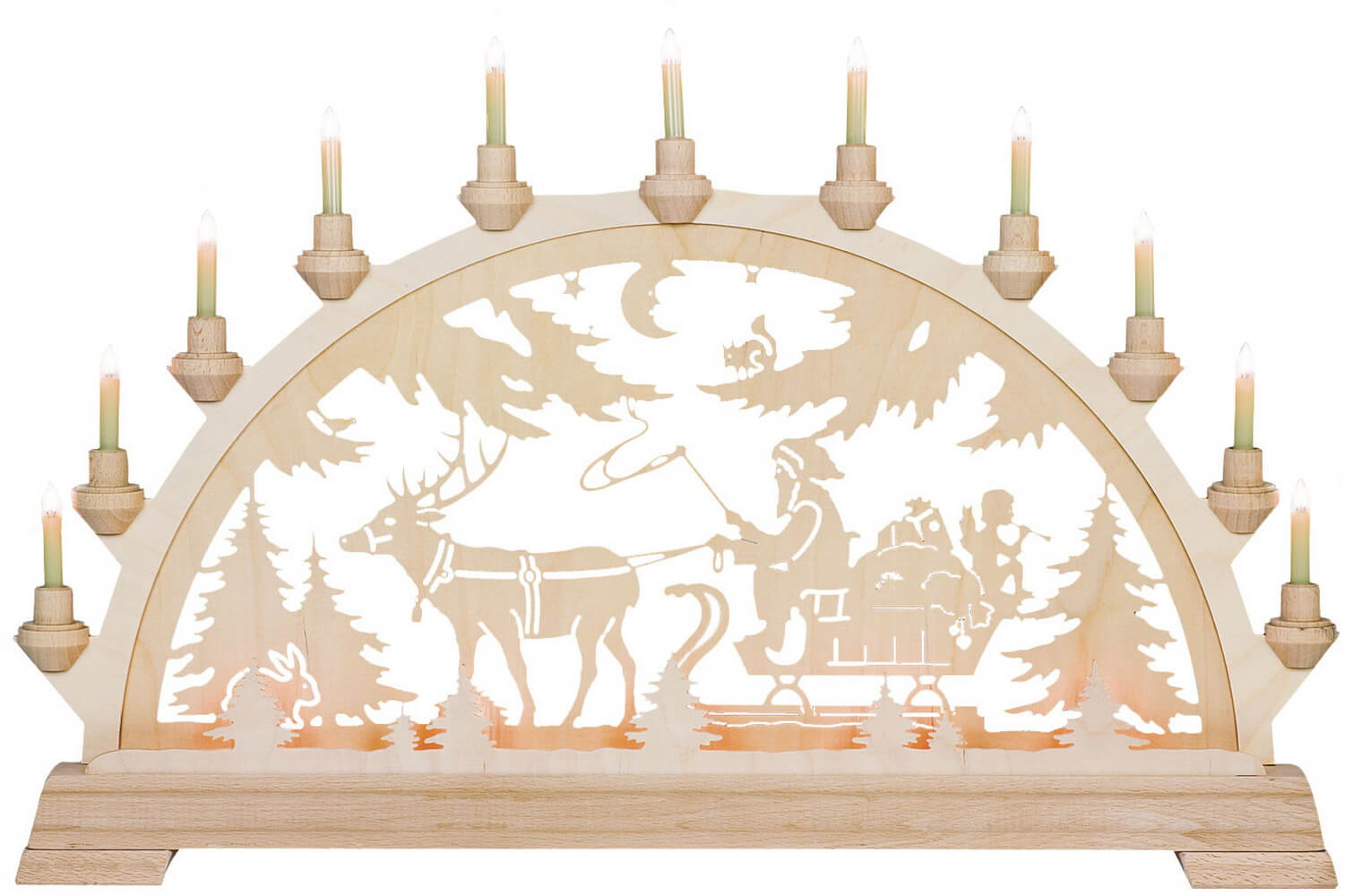 Candle arch Santa Claus with sleigh, 65 cm by KWO