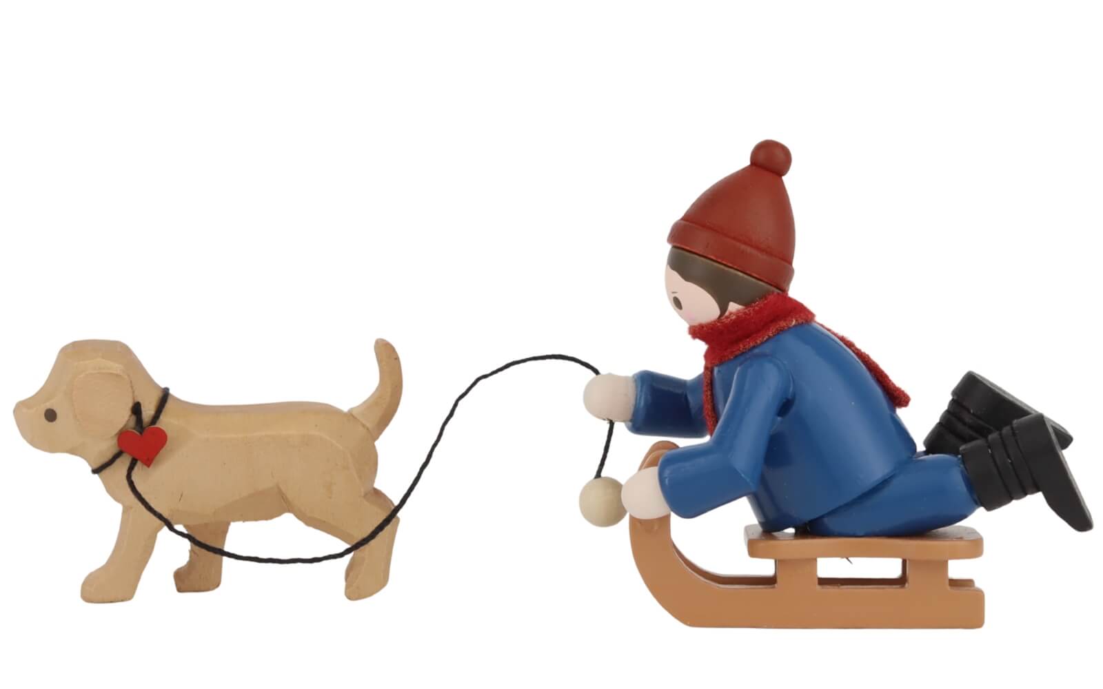 Boy with dog sled, colored, by Romy Thiel_2