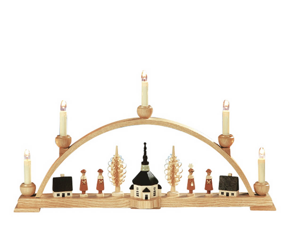 Candle arch Seiffen church with Kurrende and chip tree, 51 cm by Knuth Neuber_BIld1