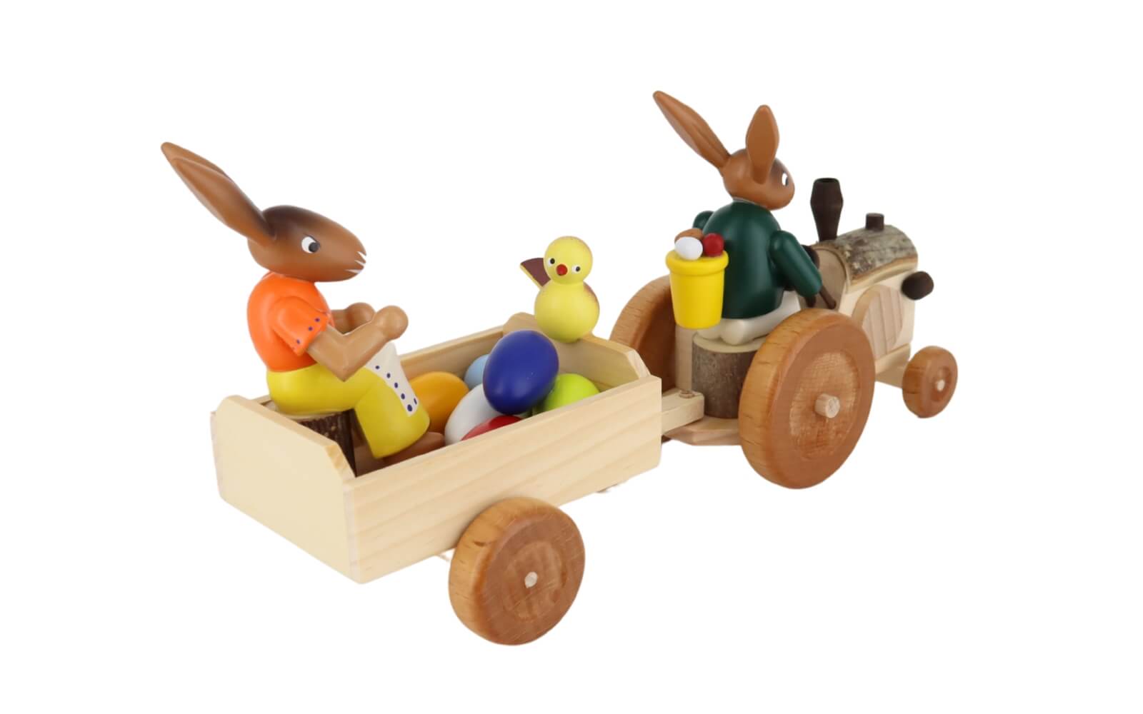 German Easter Figurin Easter Bunny with tractor_2