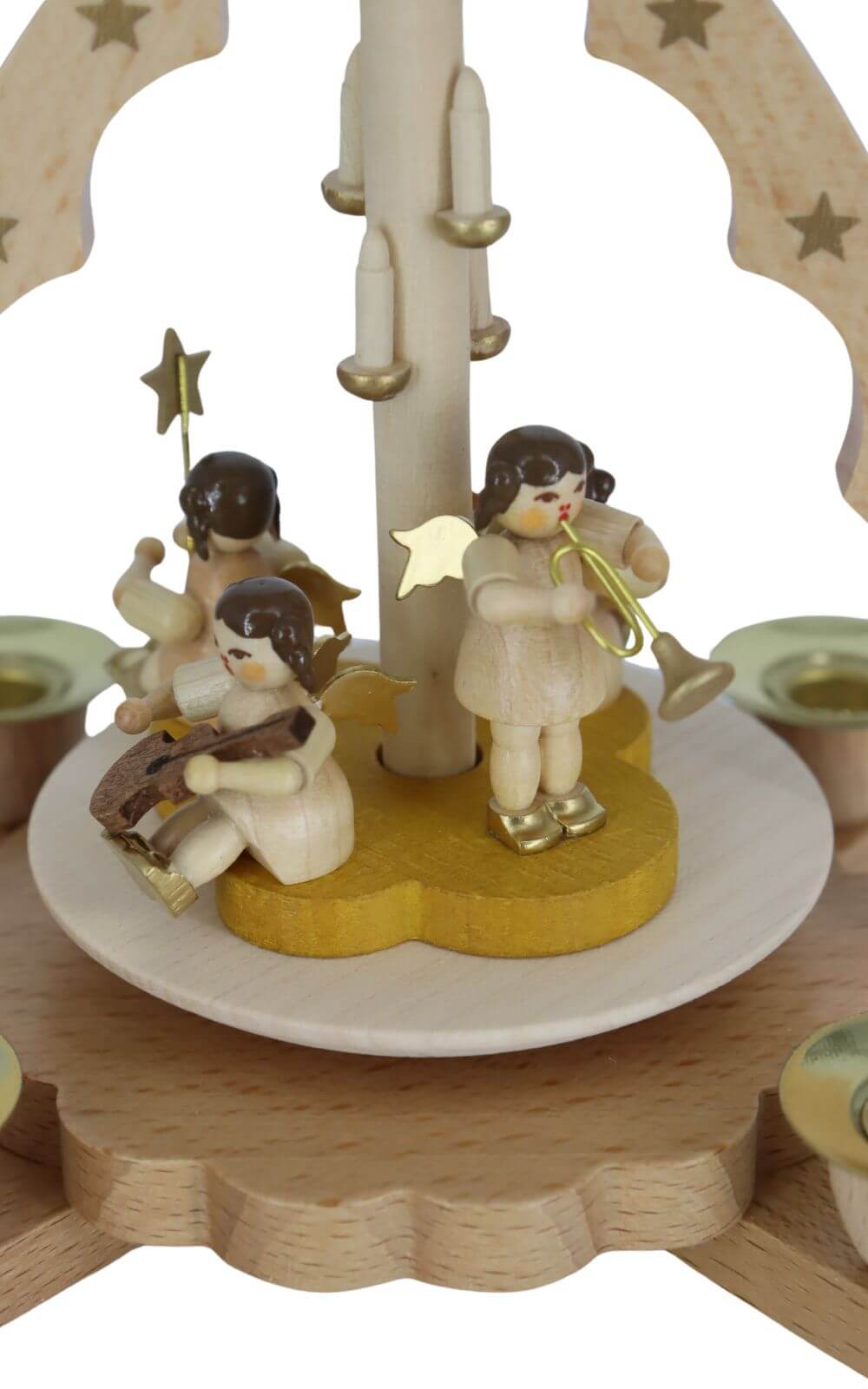 Christmas pyramid with angel concert, 19 cm, natural by Richard Glässer_3