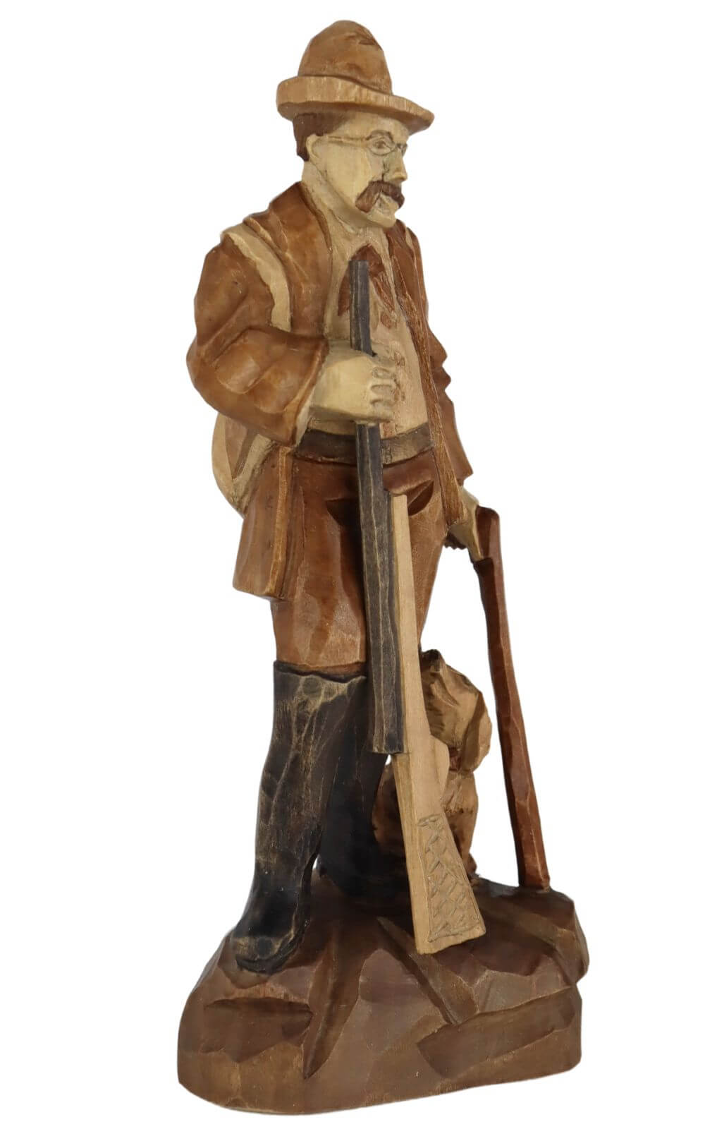 Stülpner Karl with dog, 16 cm, stained by Schnitzkunst aus dem Erzgebirge_2