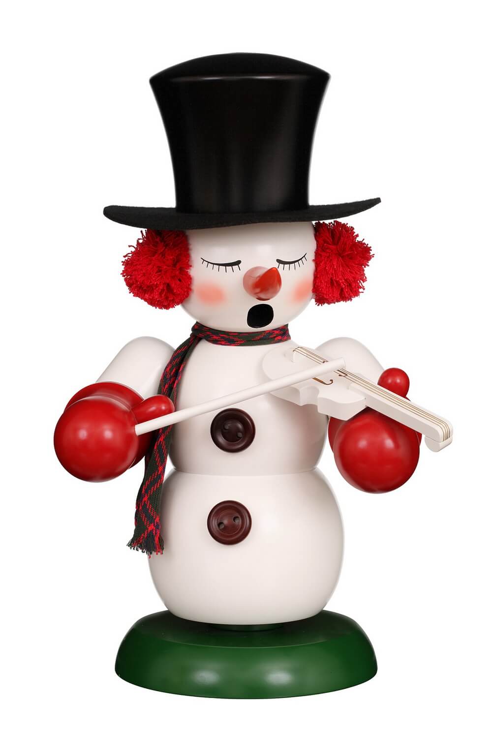 Smoking man snowman with violin, 60 cm by Christian Ulbricht