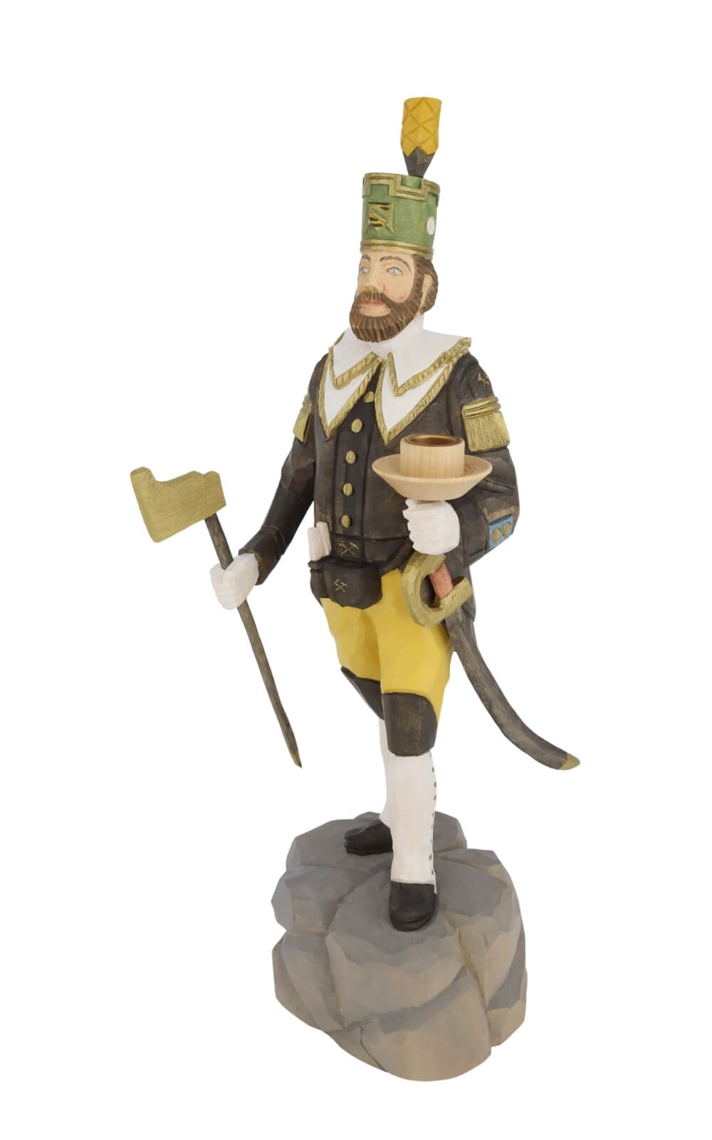Schneeberg Chief Miner, 40 cm / 15,7 inches, coloured, a woodcarving from the Ore Mountains_2