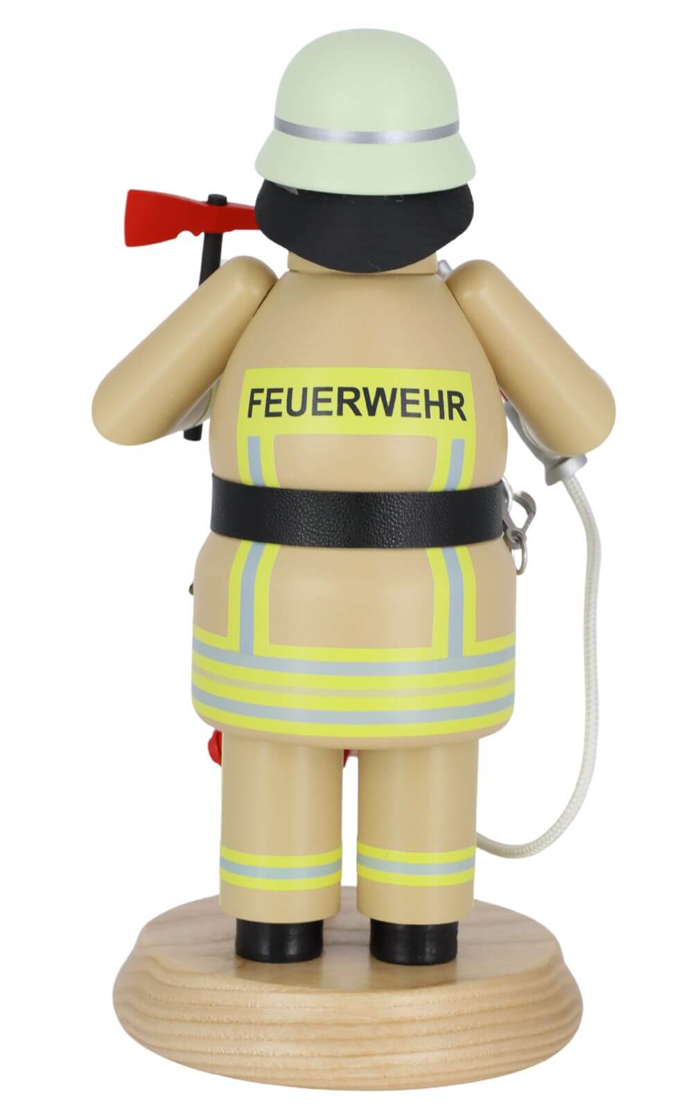 Smoking man fireman in safari beige, 24 cm, by Müller Kleinkunst_4