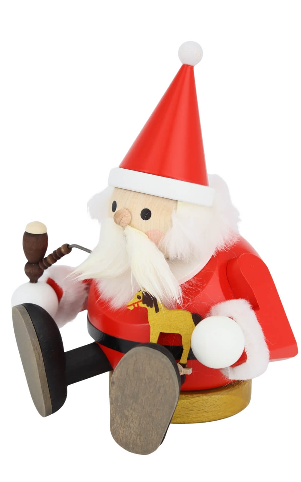 Ball smoking man - Santa Claus sitting, 15 cm by Richard Glässer
