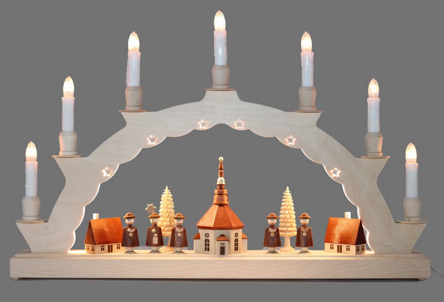 LED Candle arch Seiffen village with 2-fold lighting of SEIFFEN.COM_2