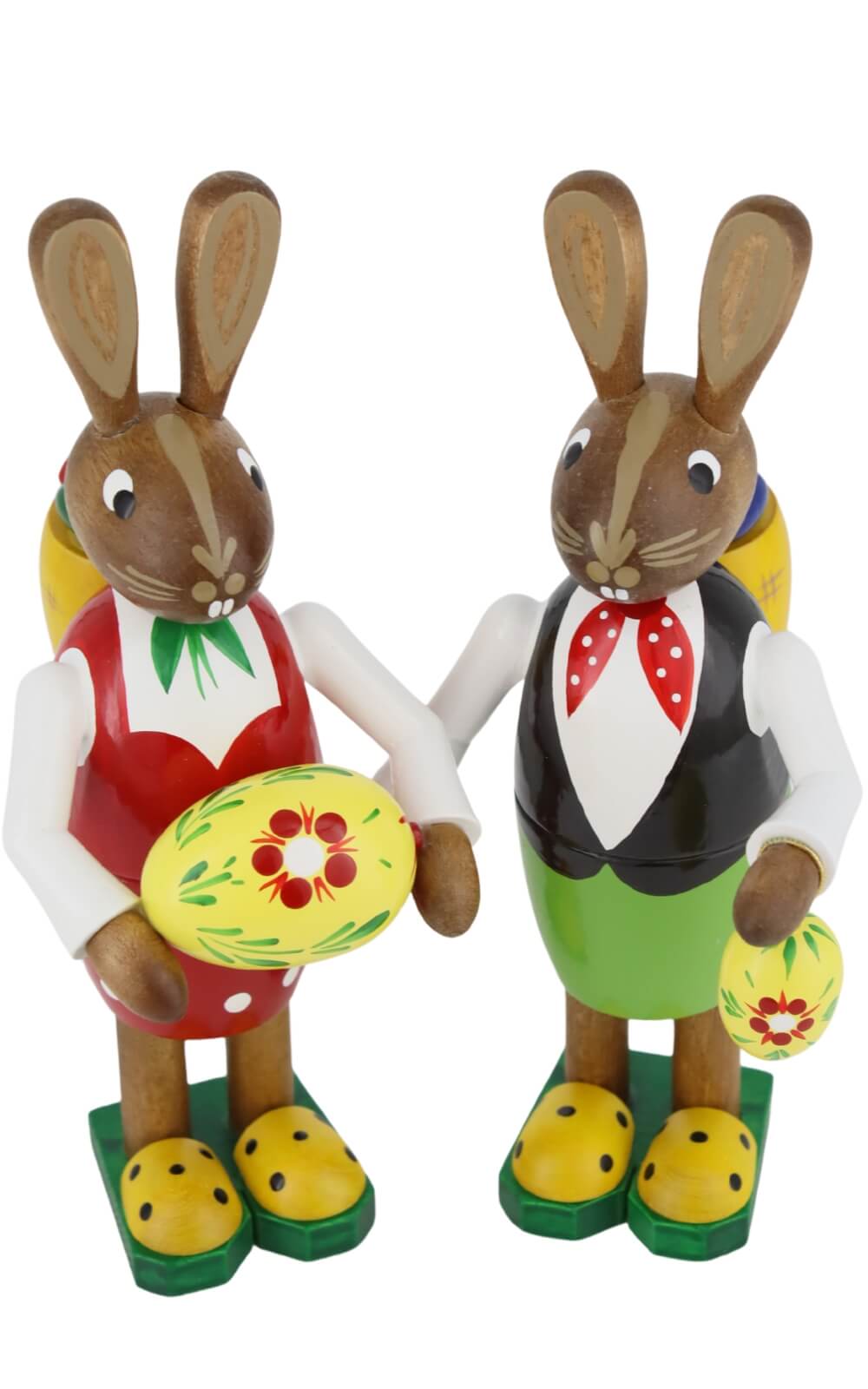Easter bunny couple with basket and eggs by Figurenland Uhlig GmbH