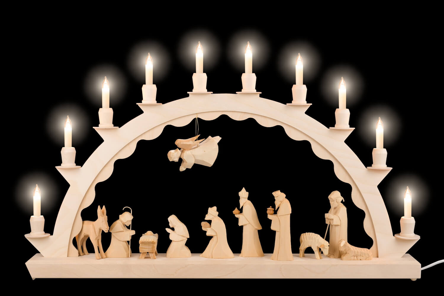 Candle arch with carved Holy Family - Small shaft candles by SEIFFEN.COM_2