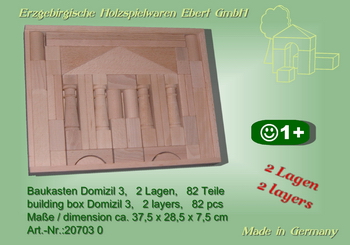 Building set Domizil 3, 2-ply with 82 building blocks, natural by Ebert GmbH_1