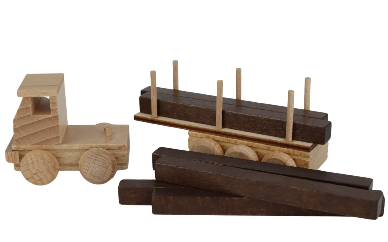 Wooden car articulated truck long timber, natural by Ebert GmbH_2