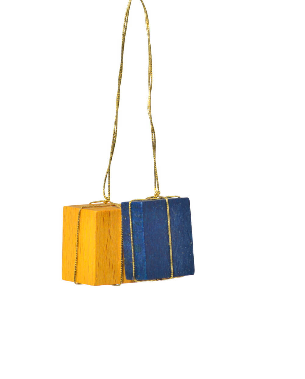 Christmas tree decoration packages, yellow-blue, 3 cm by KWO