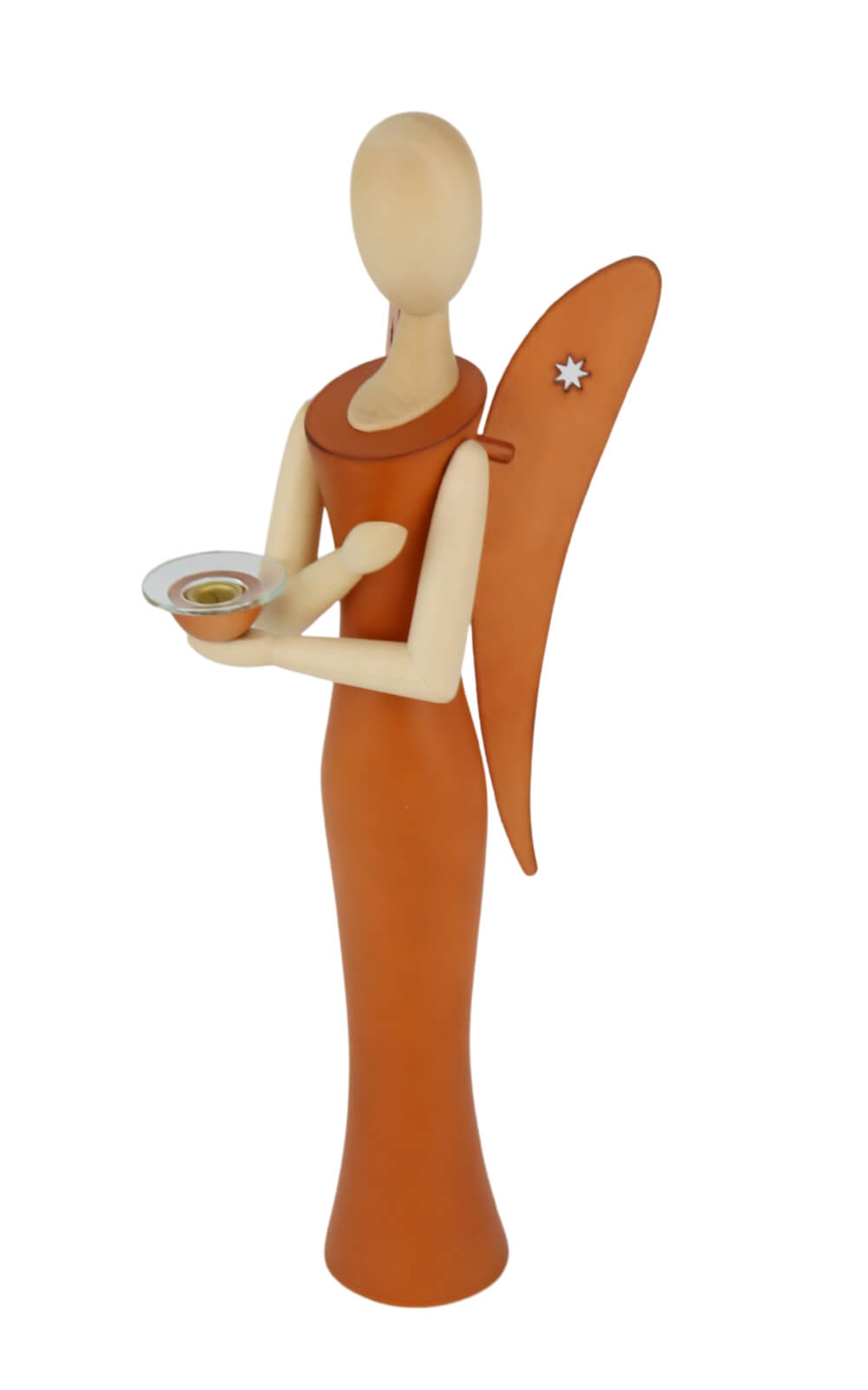 Angel - Sternkopf Pure Nature, standing, 25 cm by Holzkunst Gahlenz