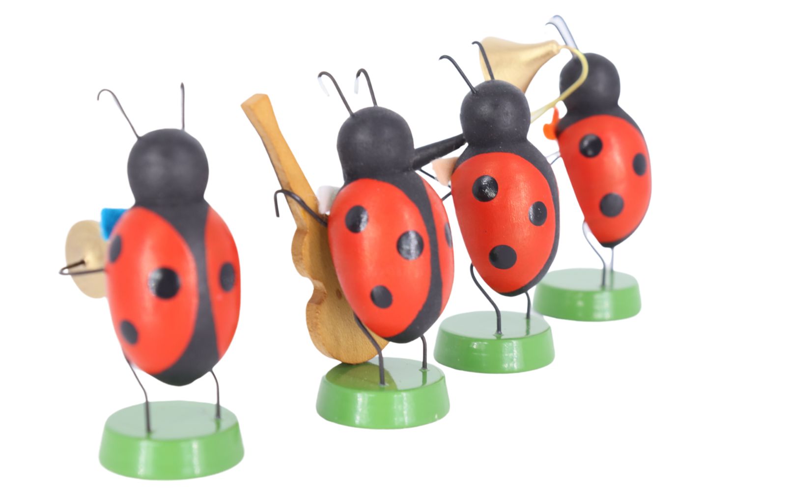 Miniature spring chapel with 4 ladybug musicians, 7 cm by Ralf Zenker_4