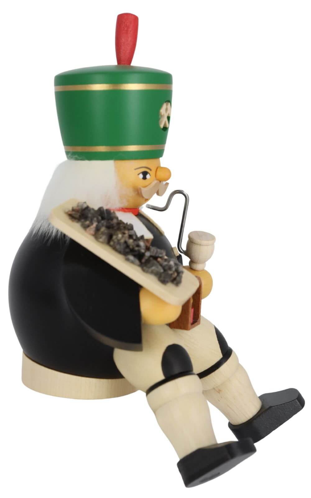 Smoking man miner with ore, sitting, 14 cm by Müller Kleinkunst_3