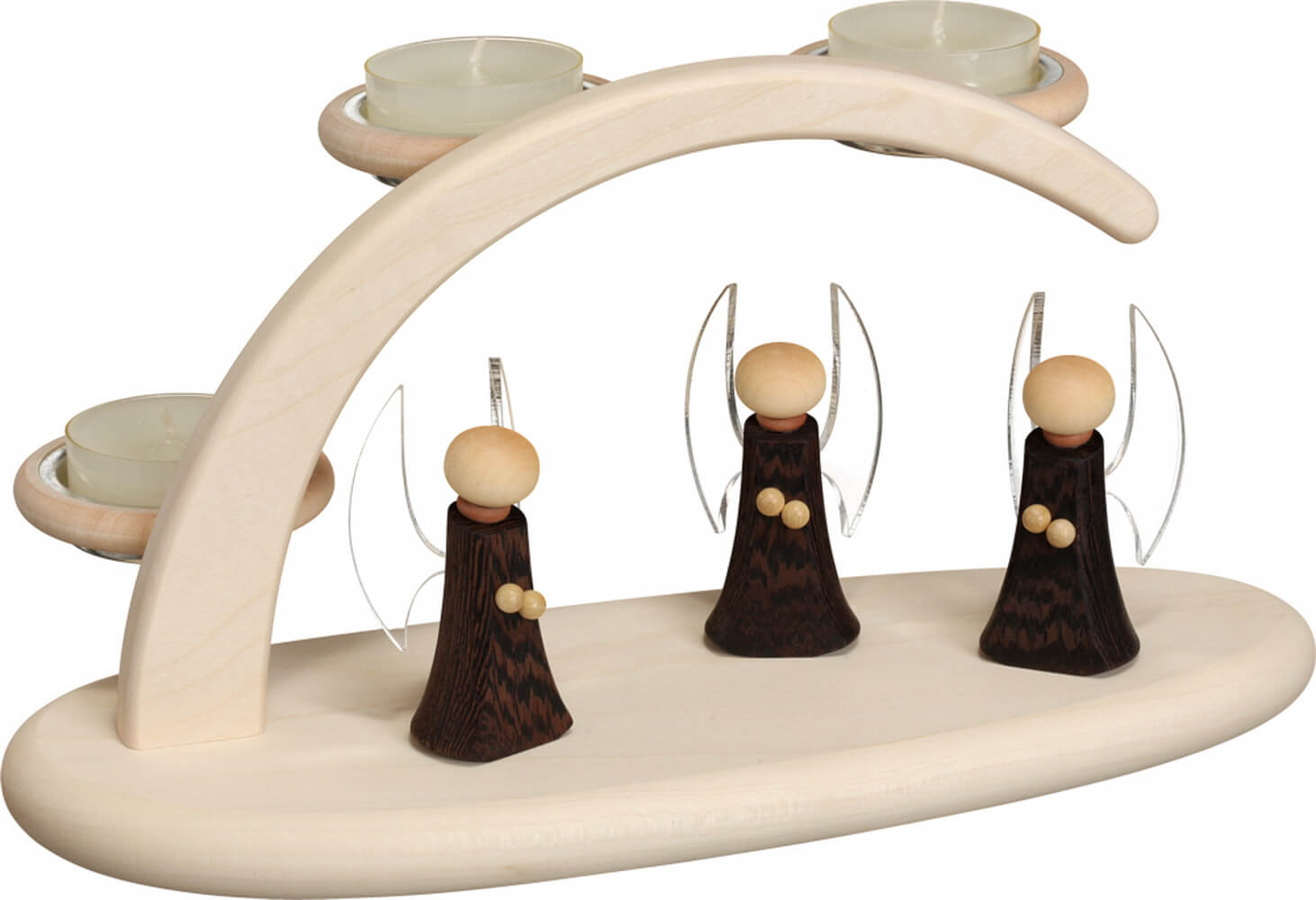 Candle holder for tea lights with angel by Seiffener Volkskunst eG