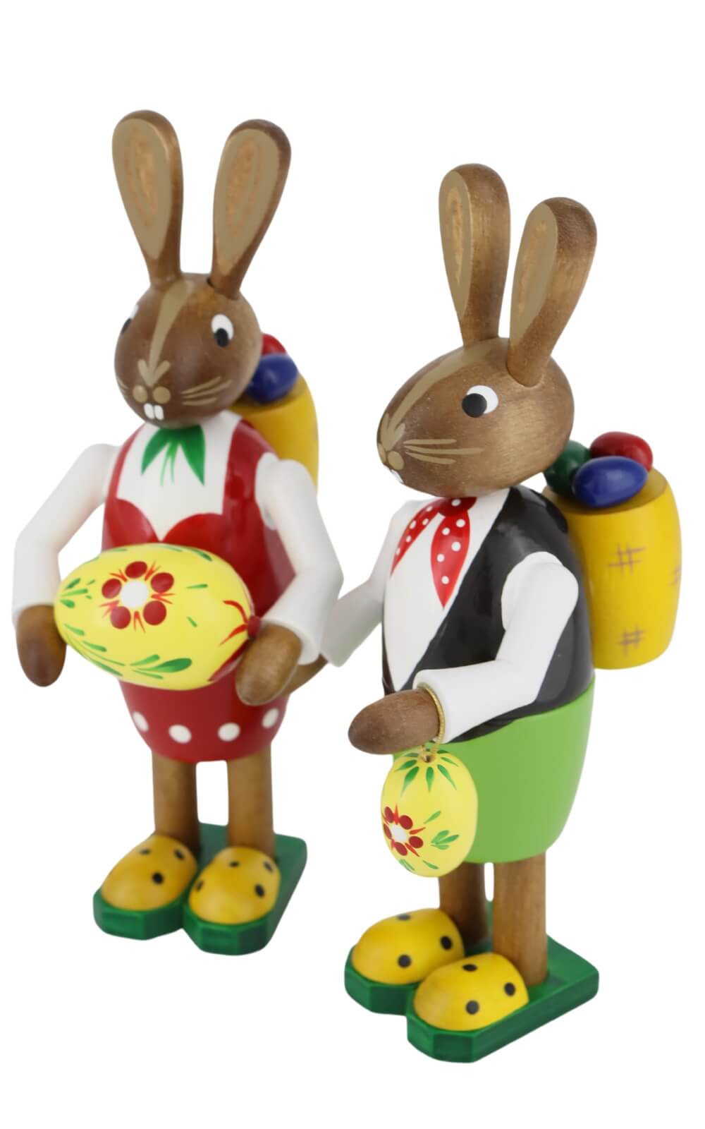 Easter bunny couple with basket and eggs by Figurenland Uhlig GmbH