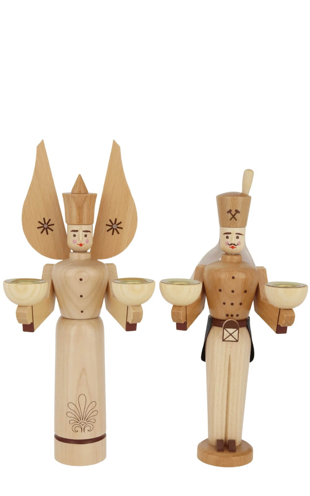 Miner and angel for wax candles, natural by Eckert_1