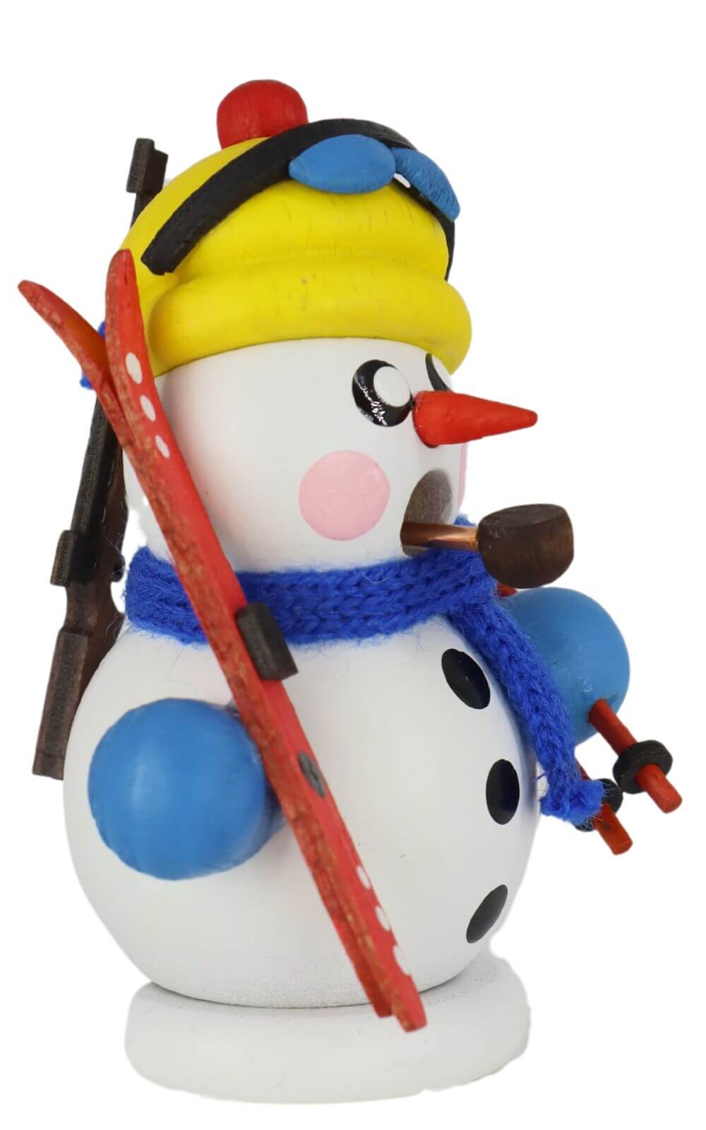 Smoking man snowman biathlete, 8 cm, colored by Gerd Hofmann_2