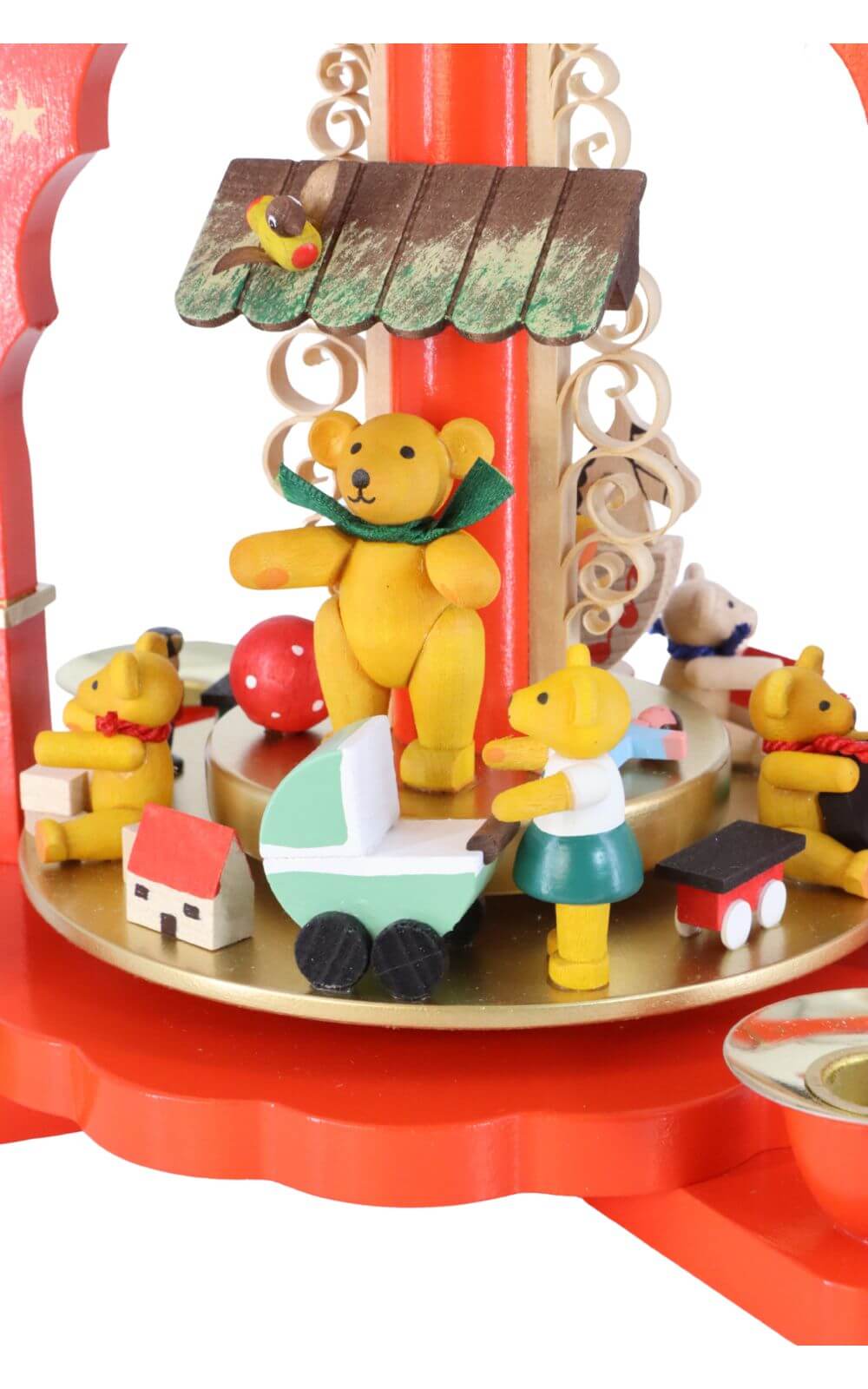 Christmas pyramid with playing bear cubs, 27 cm by Richard Glässer_3