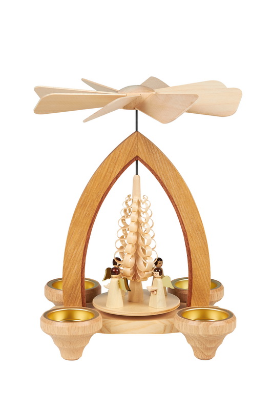 German Christmas Pyramid with German Christmas Angels, nature
