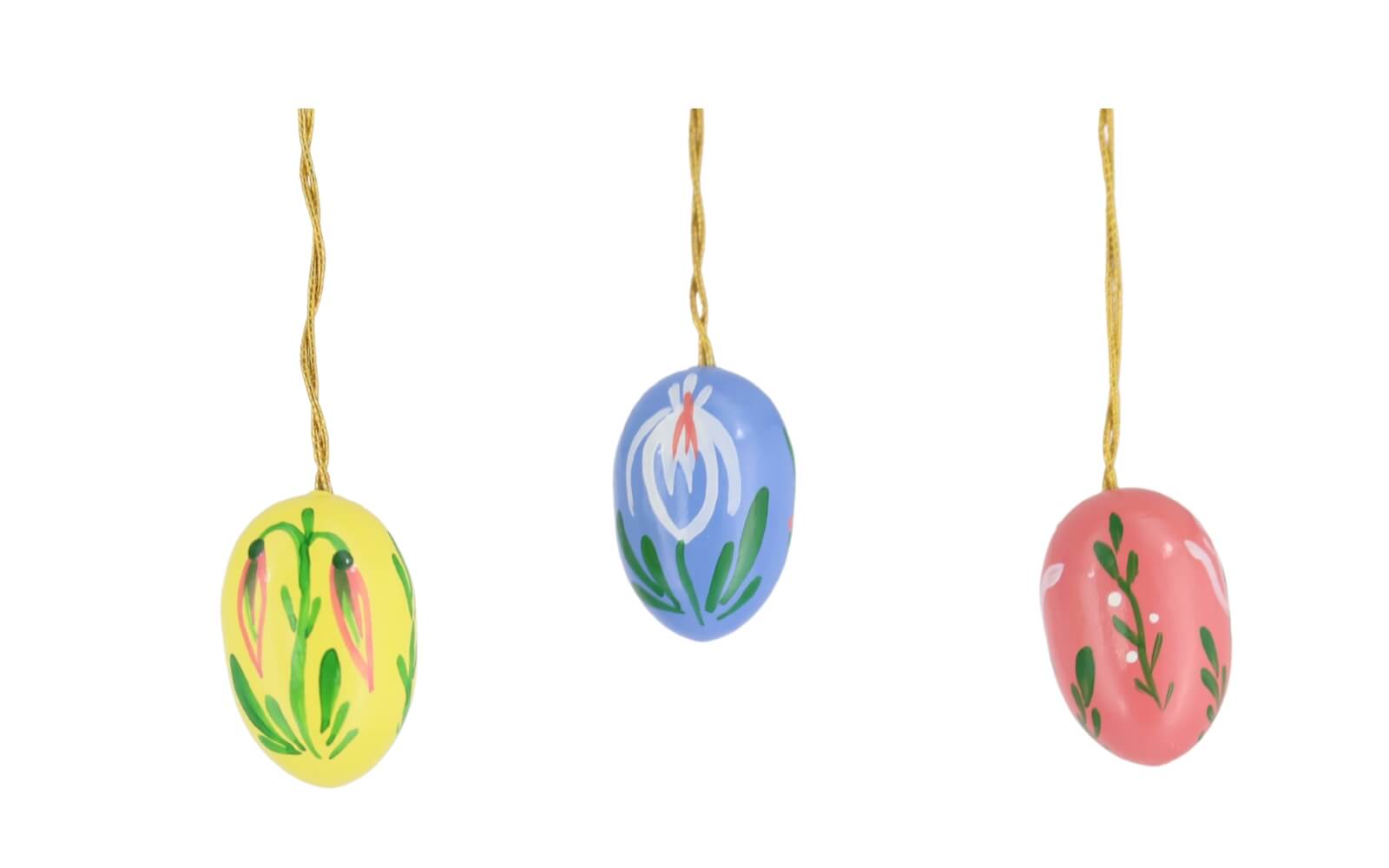 Easter eggs with small flowers, 6 pieces, 2 cm by Figurenland Uhlig GmbH_2