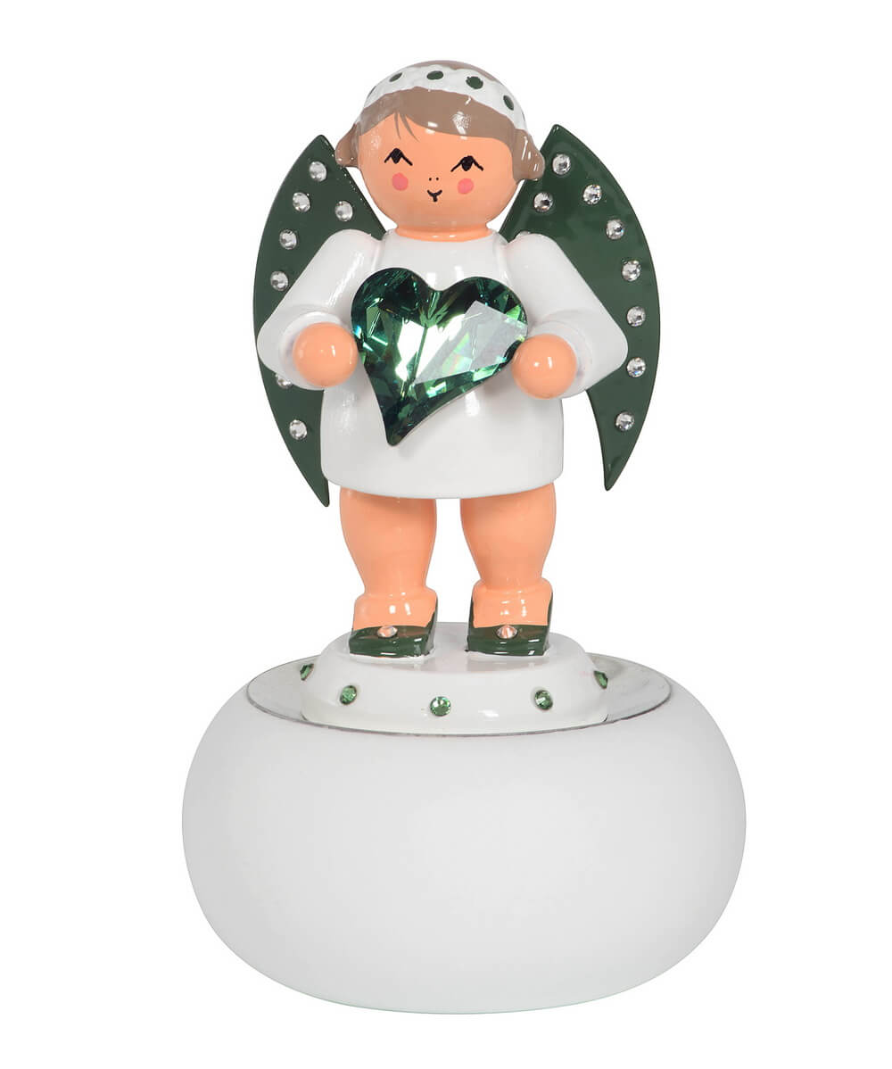 Christmas angel messenger of hope with Swarovski heart and candle base, 6 cm by KWO_1