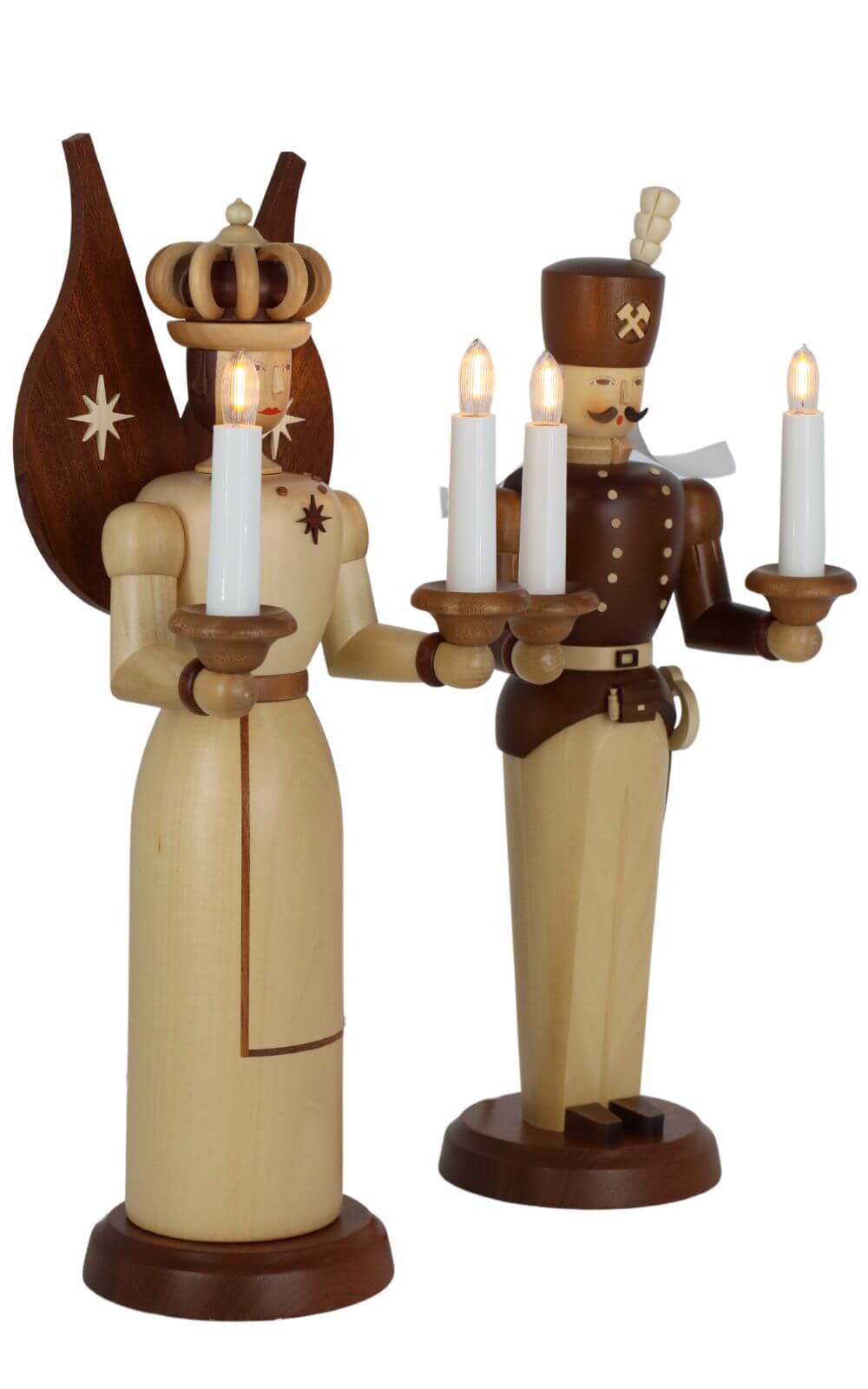 Angel and miner, natural, electrically illuminated, 40 cm by Müller Kleinkunst_2