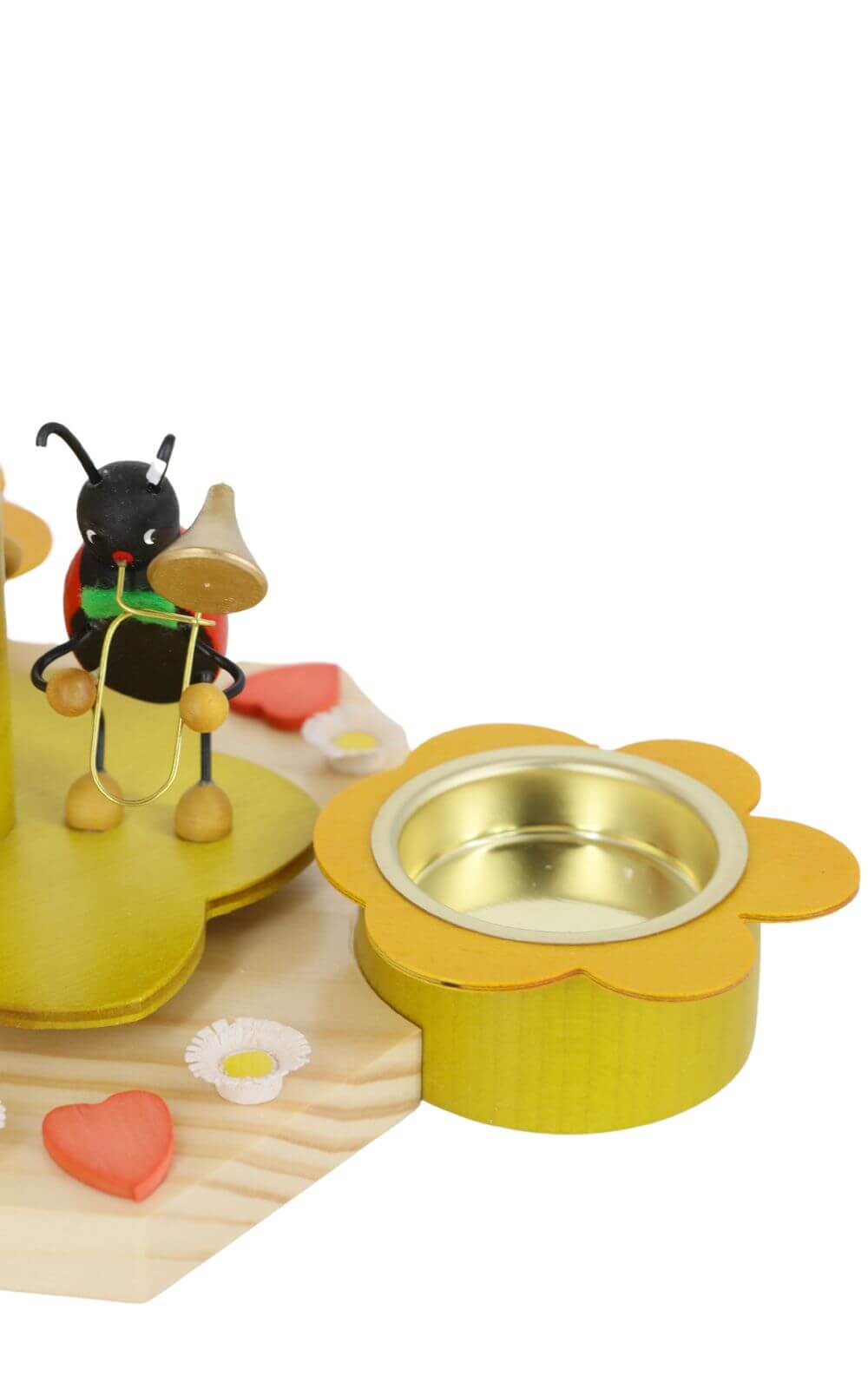 Tea light pyramid with beetle musicians, 19 cm by Ralf Zenker_4