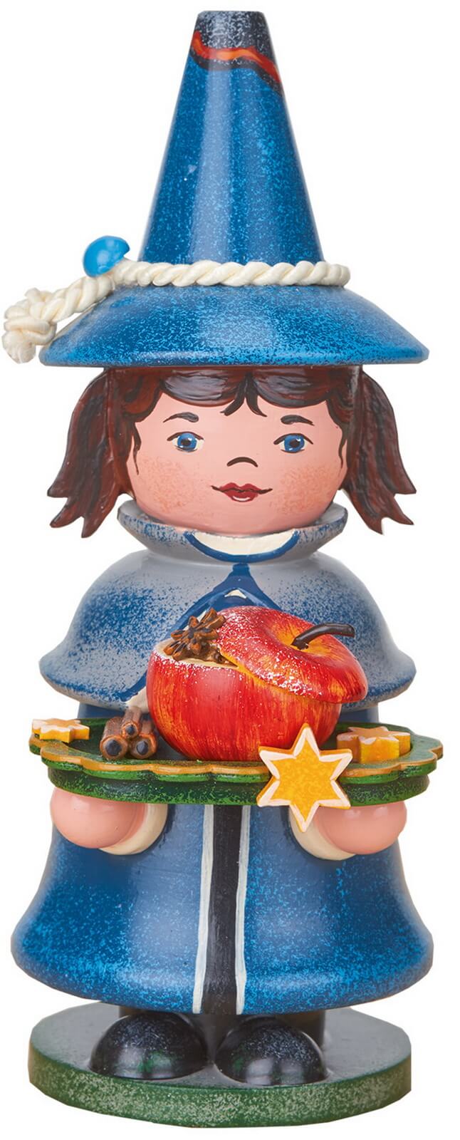 Smoking gnome with baked apple by Hubrig Volkskunst