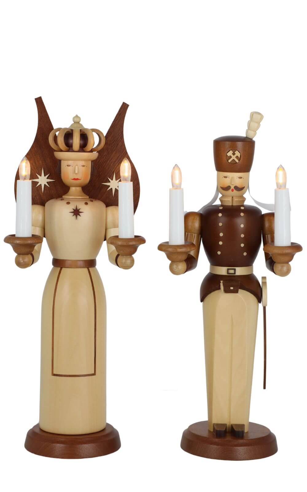 Angel and miner, natural, electrically illuminated, 40 cm by Müller Kleinkunst_1
