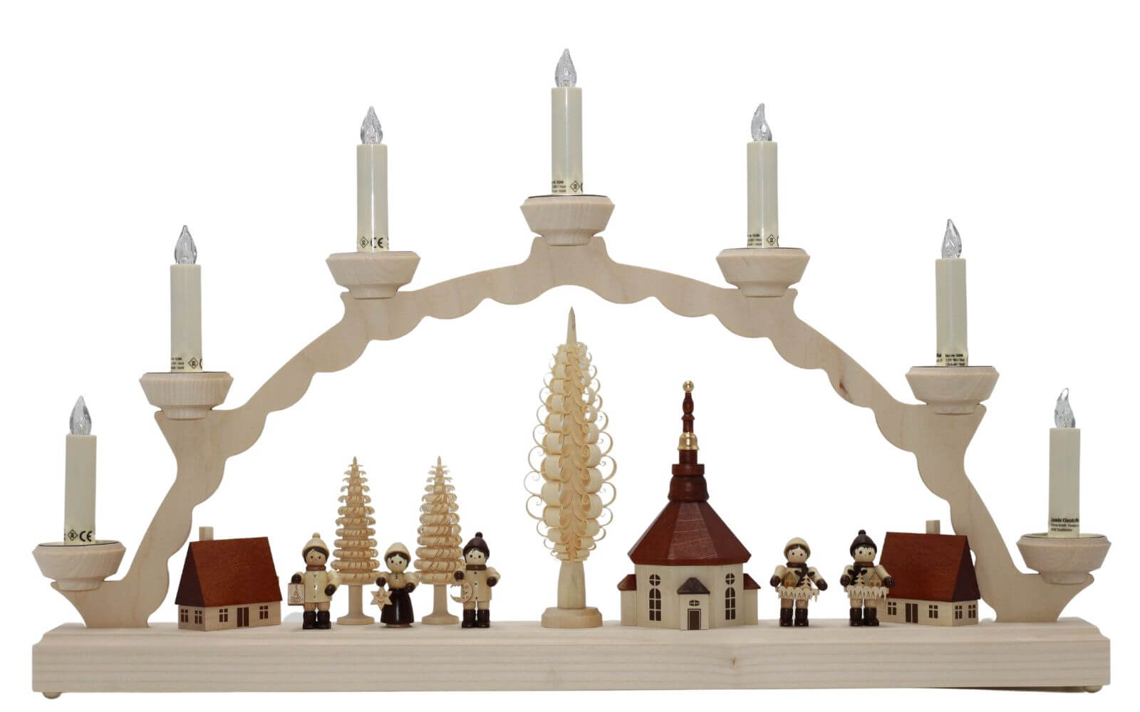 LED candle arch Seiffen village with Thiel children - Lumix LED candles by SEIFFEN.COM_1