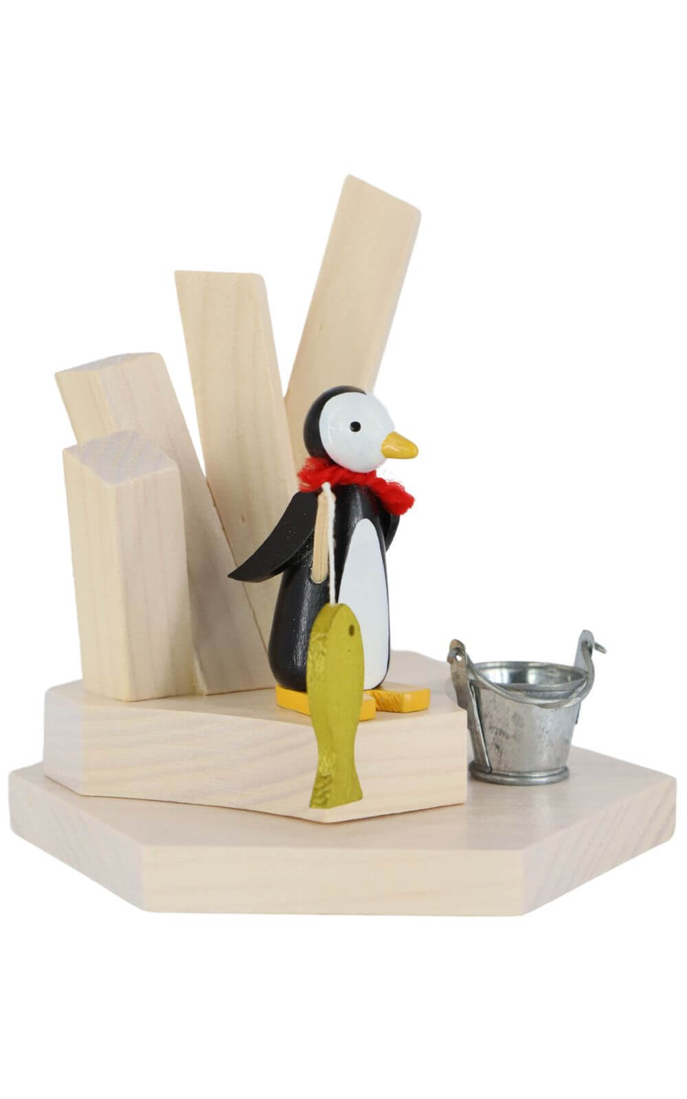 Miniature penguin with fishing rod, 9 cm, colored by Ralf Zenker_3
